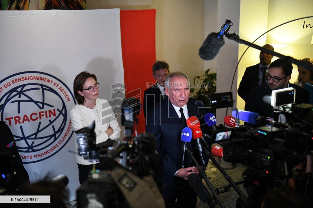 PM Francois Bayrou Visits Tracfin - Montreuil