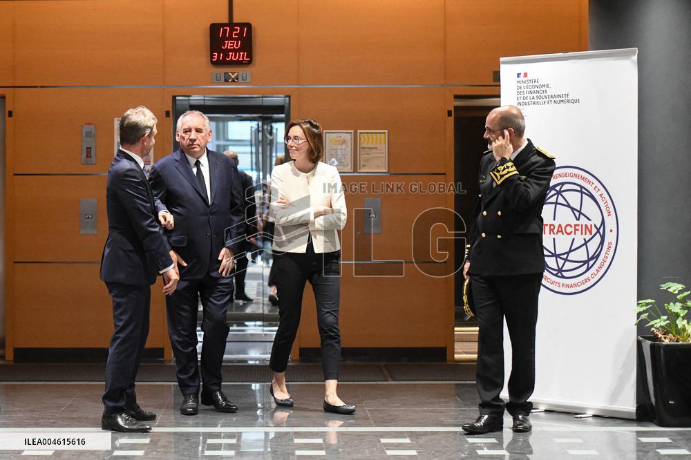 PM Francois Bayrou Visits Tracfin - Montreuil