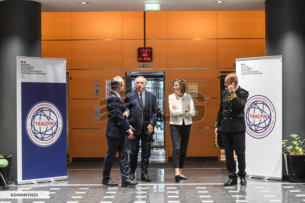 PM Francois Bayrou Visits Tracfin - Montreuil