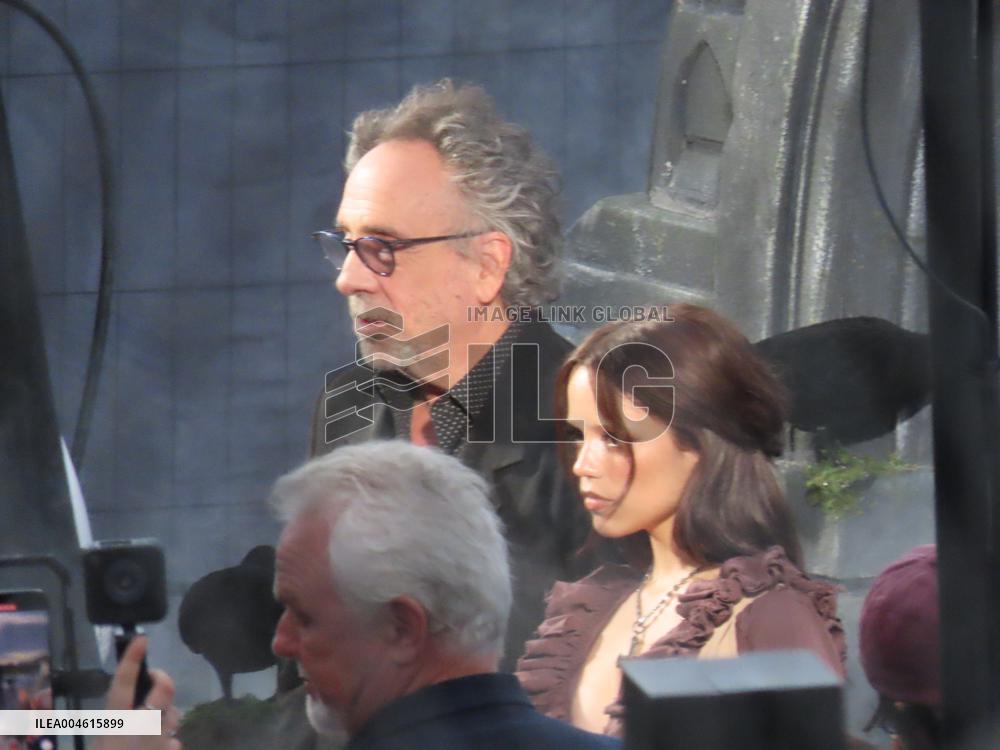 Tim Burton and Jenna Ortega Inaugurate the Beach Club - Paris