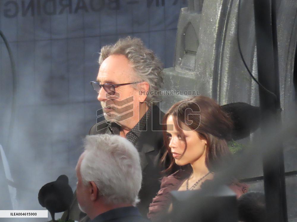 Tim Burton and Jenna Ortega Inaugurate the Beach Club - Paris