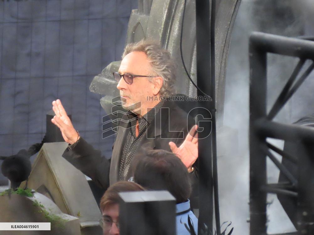 Tim Burton and Jenna Ortega Inaugurate the Beach Club - Paris