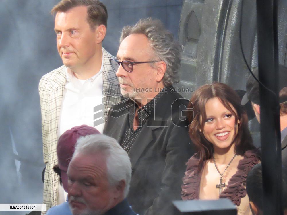 Tim Burton and Jenna Ortega Inaugurate the Beach Club - Paris
