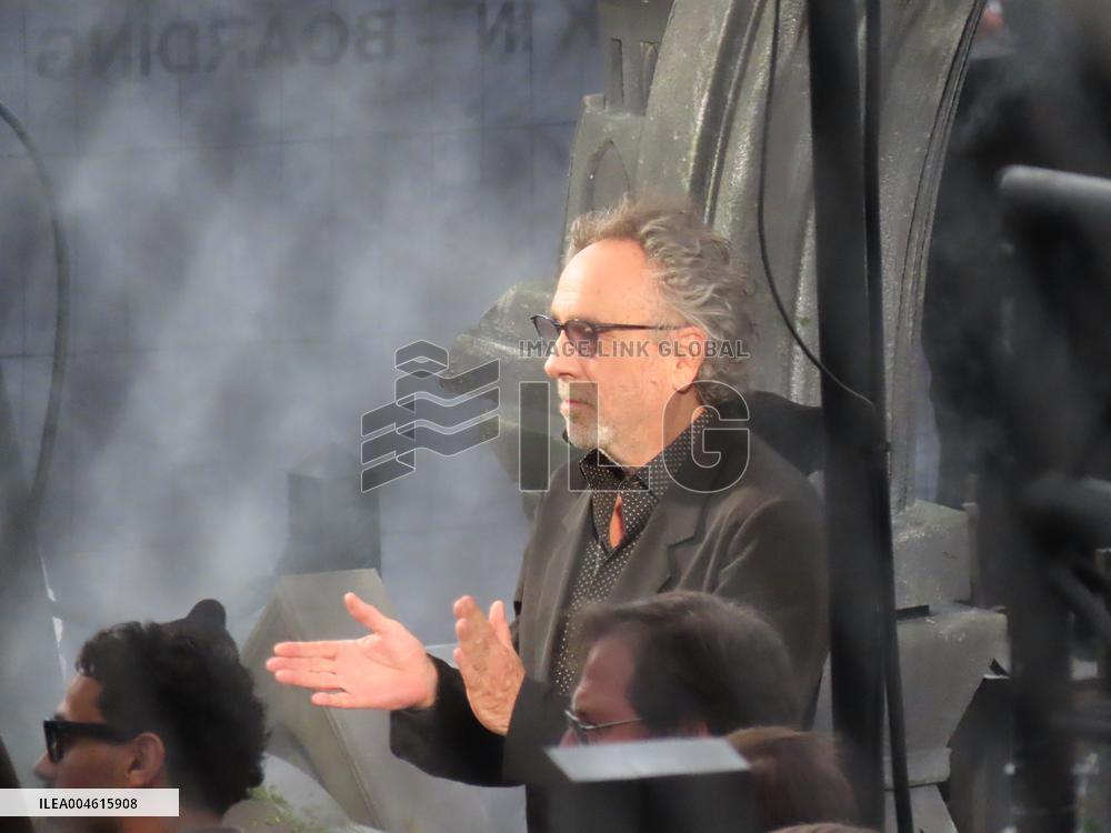 Tim Burton and Jenna Ortega Inaugurate the Beach Club - Paris