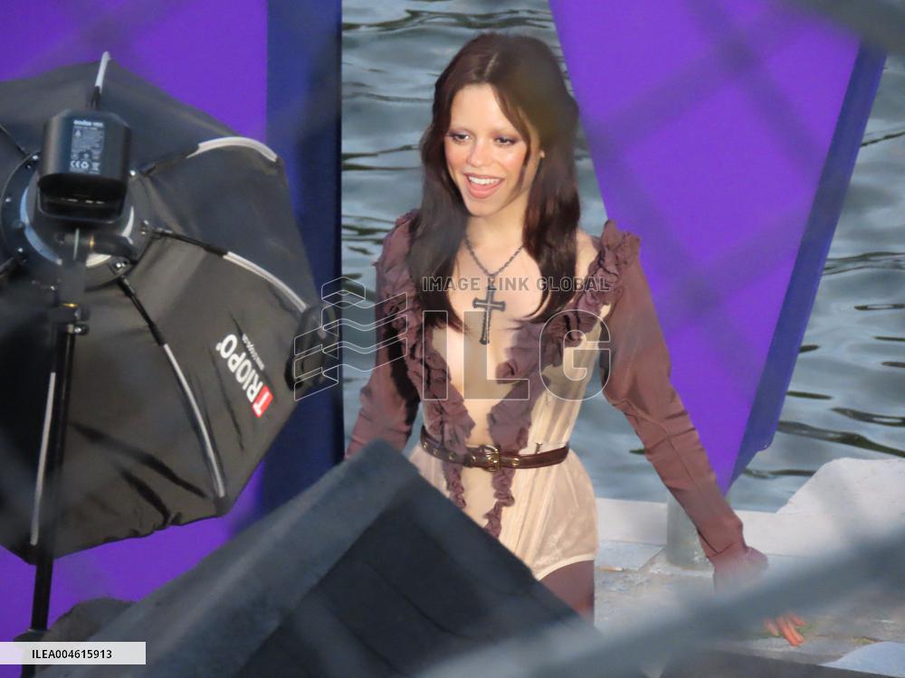 Tim Burton and Jenna Ortega Inaugurate the Beach Club - Paris