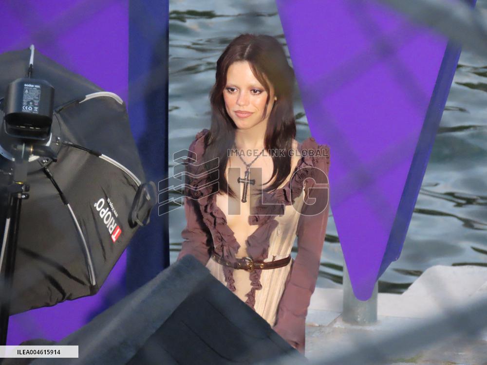 Tim Burton and Jenna Ortega Inaugurate the Beach Club - Paris