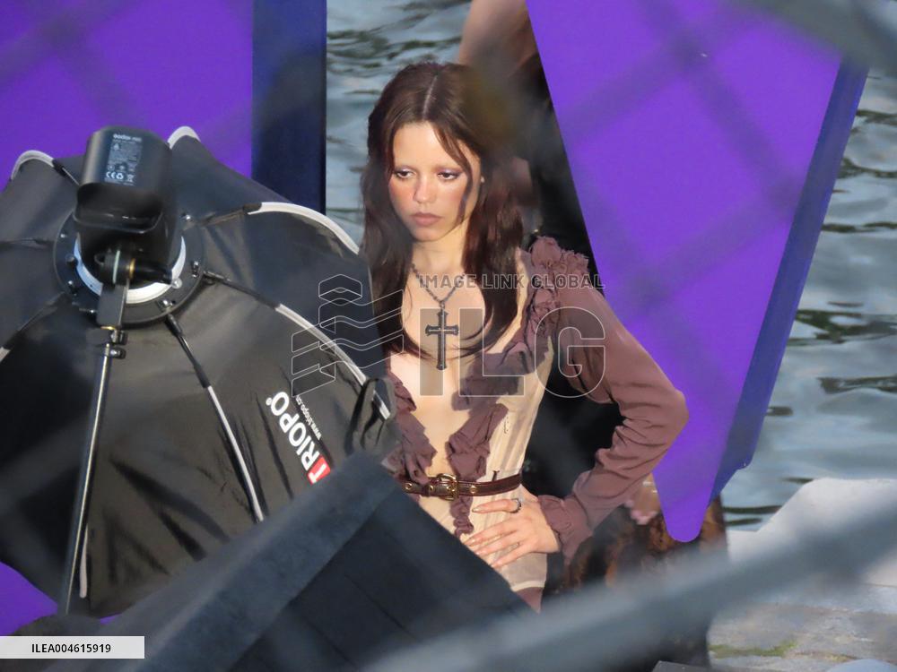 Tim Burton and Jenna Ortega Inaugurate the Beach Club - Paris