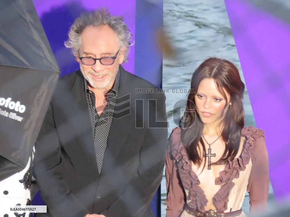 Tim Burton and Jenna Ortega Inaugurate the Beach Club - Paris