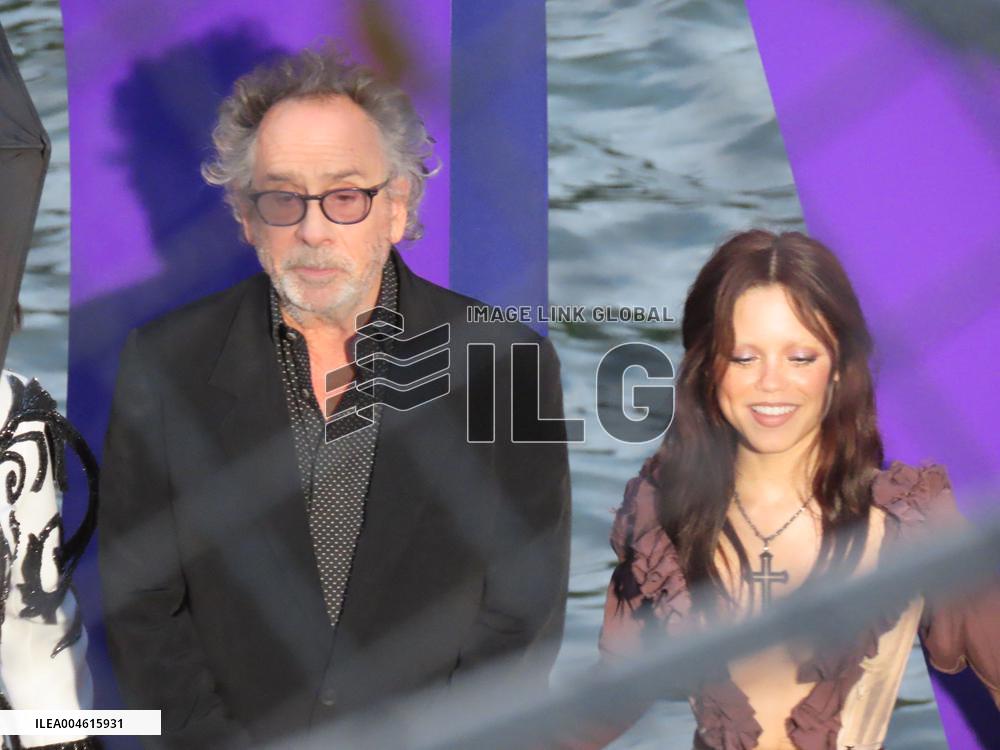 Tim Burton and Jenna Ortega Inaugurate the Beach Club - Paris