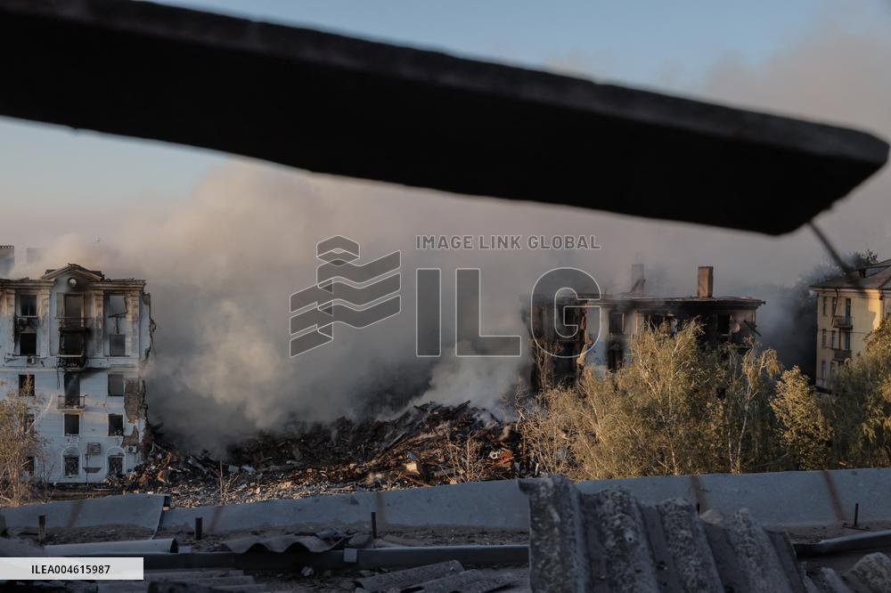 Russian Missile Strike Hits Apartments Building - Ukraine