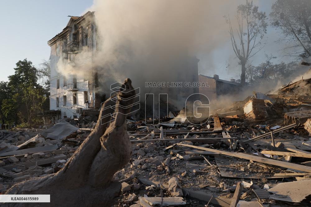 Russian Missile Strike Hits Apartments Building - Ukraine