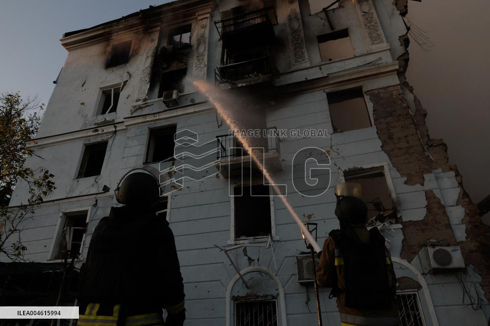 Russian Missile Strike Hits Apartments Building - Ukraine