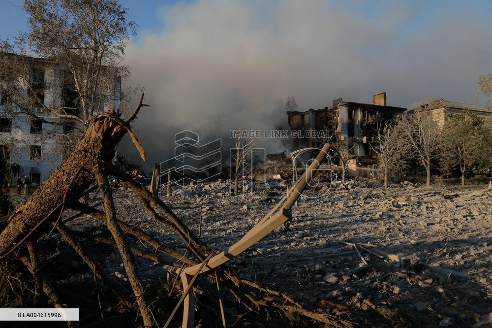 Russian Missile Strike Hits Apartments Building - Ukraine