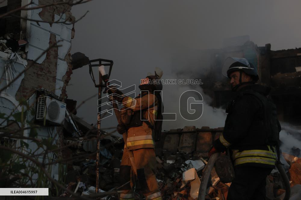Russian Missile Strike Hits Apartments Building - Ukraine