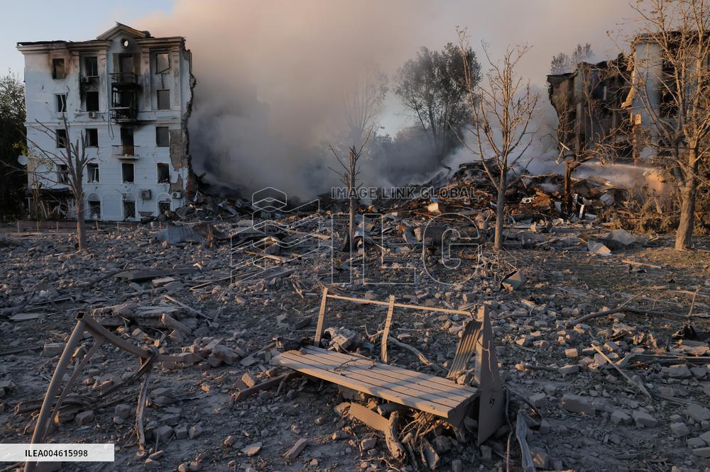 Russian Missile Strike Hits Apartments Building - Ukraine