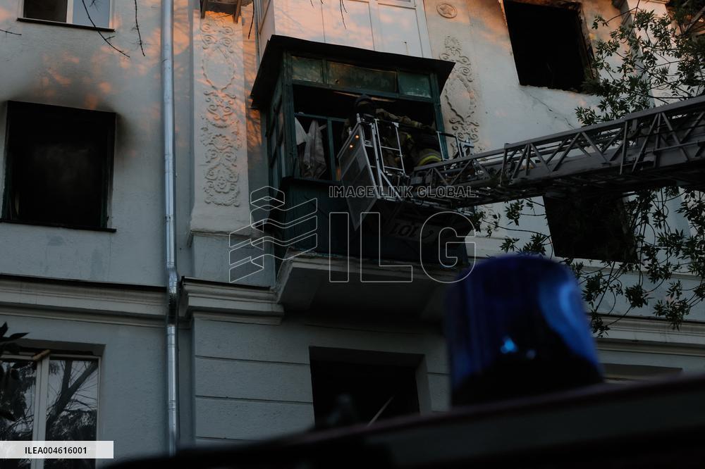 Russian Missile Strike Hits Apartments Building - Ukraine