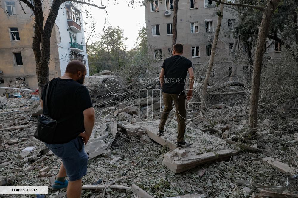 Russian Missile Strike Hits Apartments Building - Ukraine