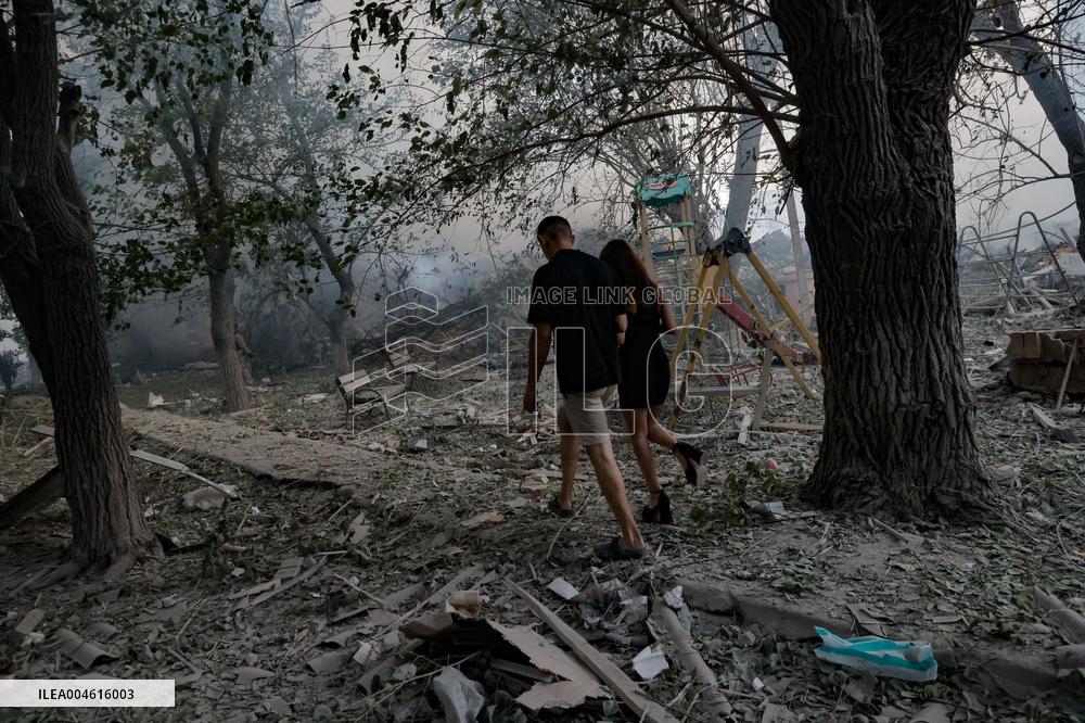 Russian Missile Strike Hits Apartments Building - Ukraine