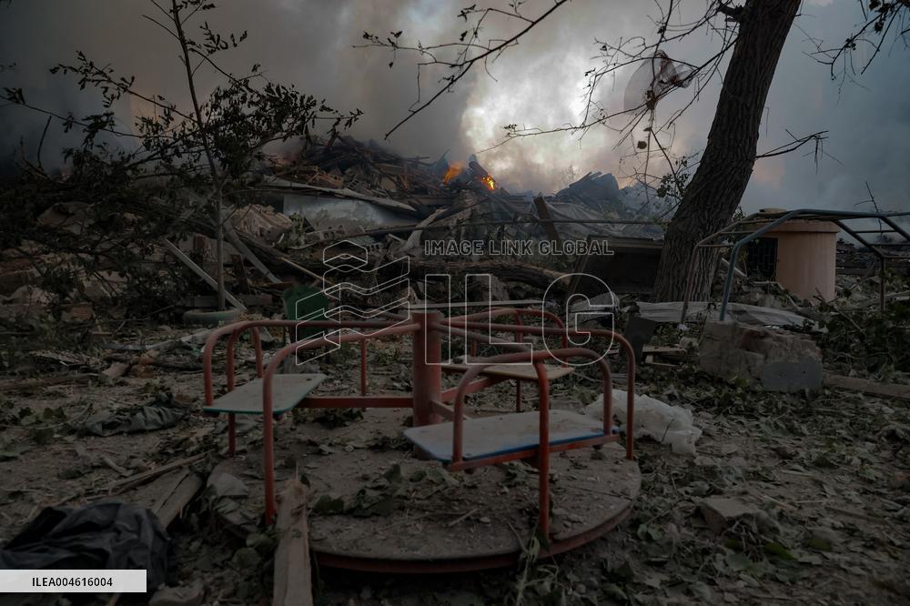 Russian Missile Strike Hits Apartments Building - Ukraine