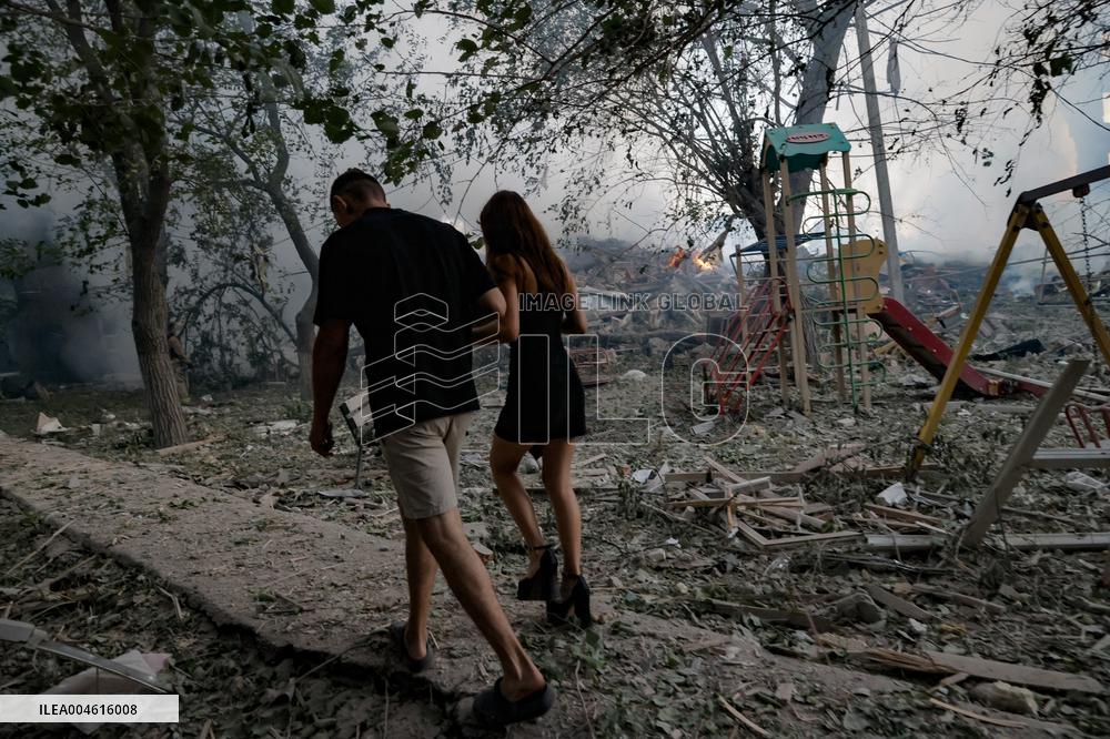 Russian Missile Strike Hits Apartments Building - Ukraine