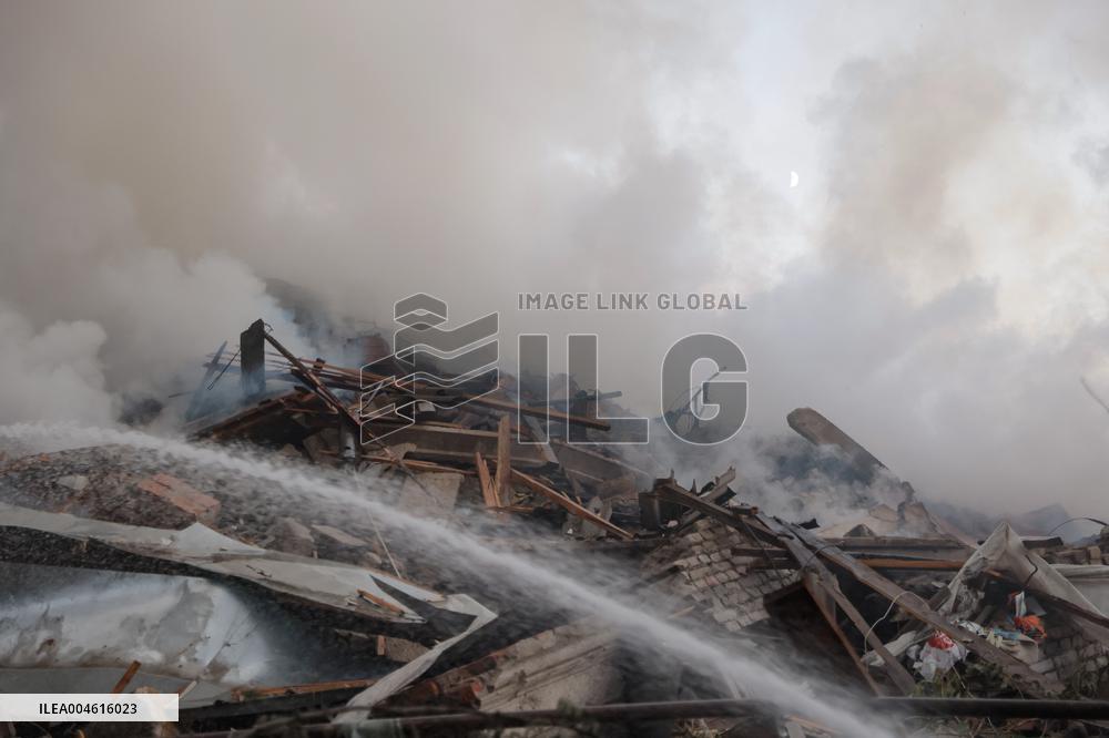 Russian Missile Strike Hits Apartments Building - Ukraine