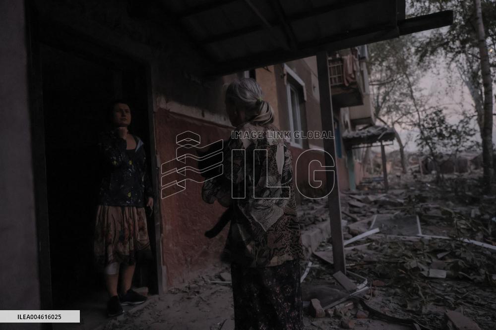 Russian Missile Strike Hits Apartments Building - Ukraine