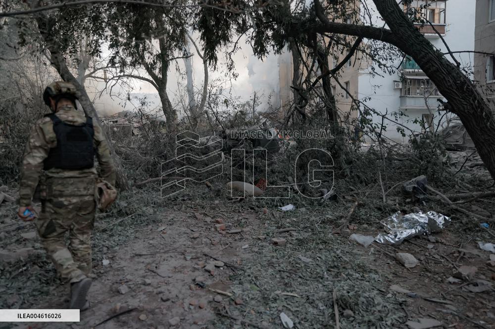 Russian Missile Strike Hits Apartments Building - Ukraine