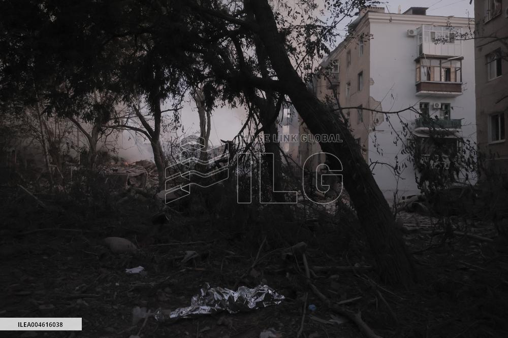 Russian Missile Strike Hits Apartments Building - Ukraine