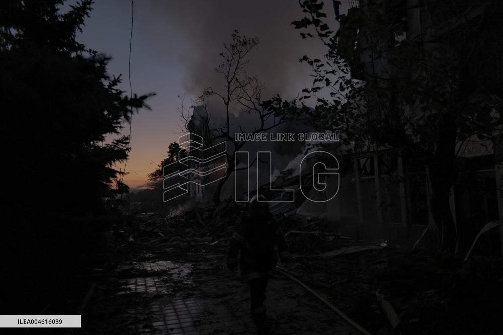 Russian Missile Strike Hits Apartments Building - Ukraine