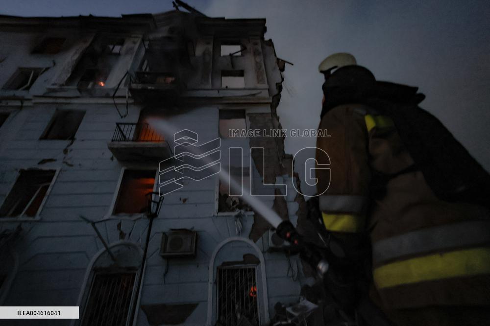 Russian Missile Strike Hits Apartments Building - Ukraine