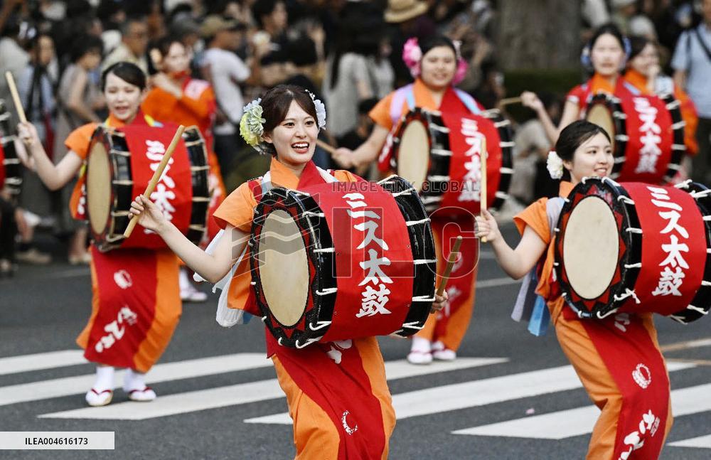 Traditional dance parade in northeastern Japan
