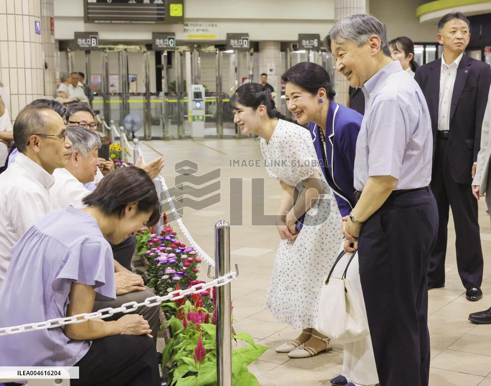 Japan imperial family at villa in Shizuoka Pref.