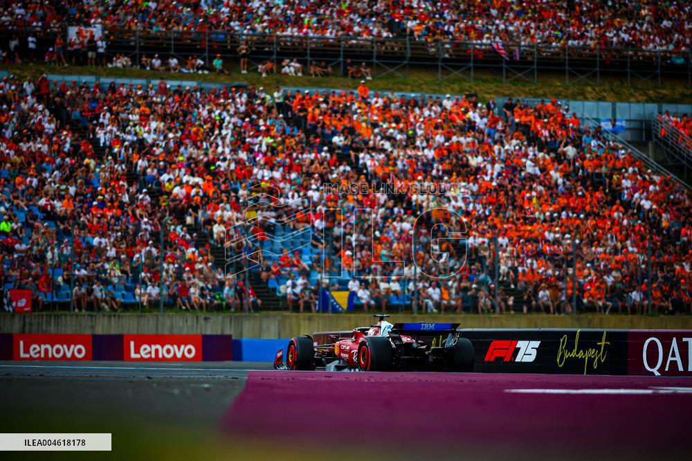 Charles Leclerc Celebrates Qualifying On Pole At The F1 Hungarian Grand Prix - Budapest