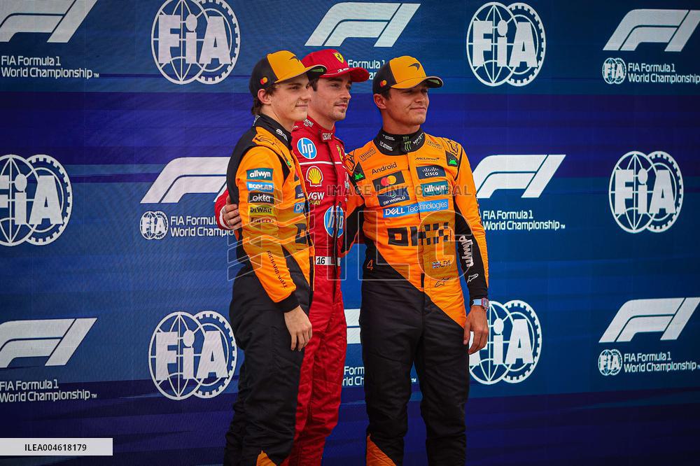 Charles Leclerc Celebrates Qualifying On Pole At The F1 Hungarian Grand Prix - Budapest