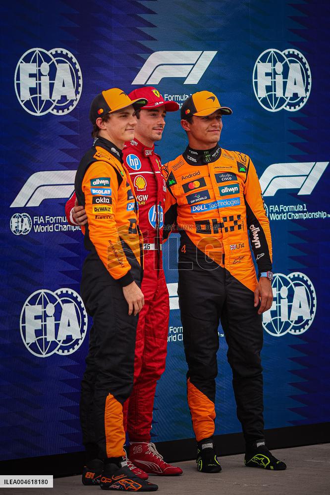 Charles Leclerc Celebrates Qualifying On Pole At The F1 Hungarian Grand Prix - Budapest