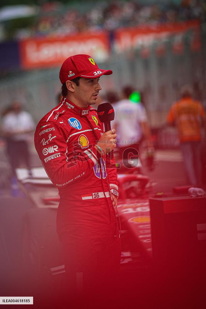 Charles Leclerc Celebrates Qualifying On Pole At The F1 Hungarian Grand Prix - Budapest