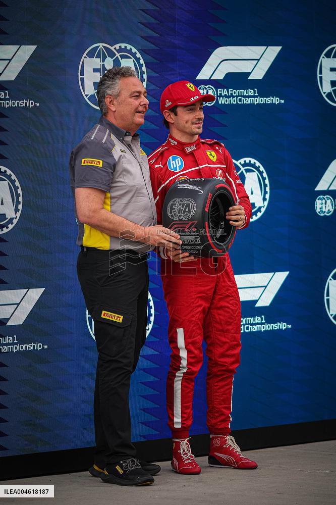 Charles Leclerc Celebrates Qualifying On Pole At The F1 Hungarian Grand Prix - Budapest
