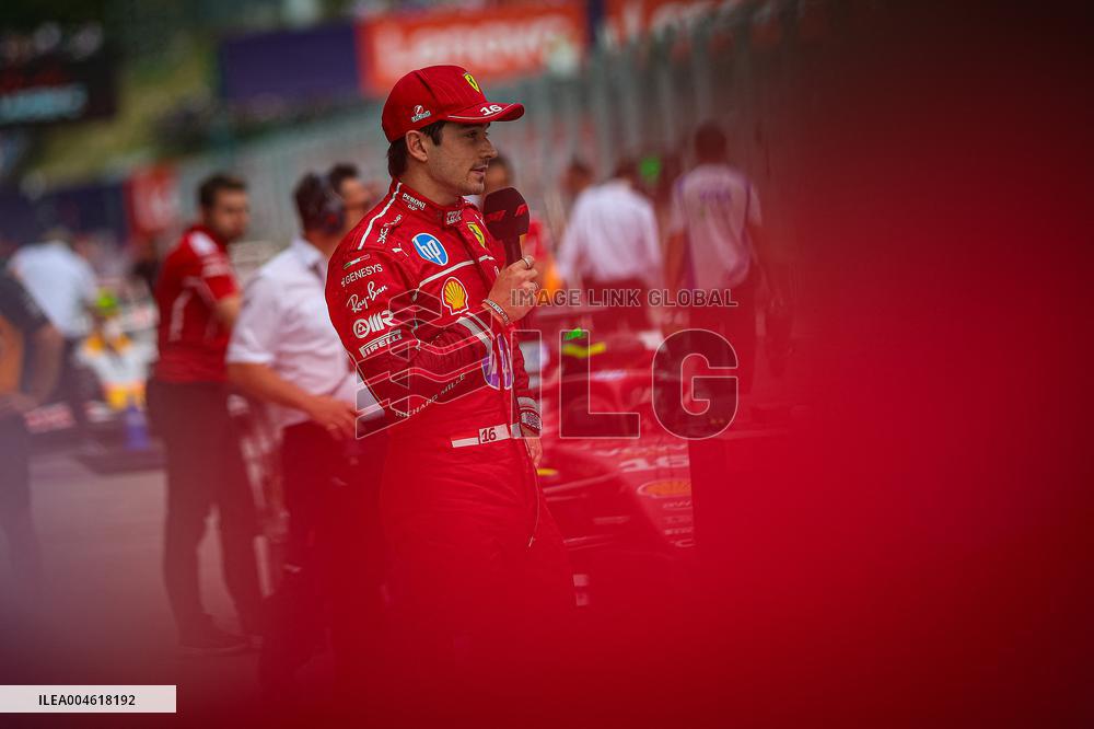 Charles Leclerc Celebrates Qualifying On Pole At The F1 Hungarian Grand Prix - Budapest