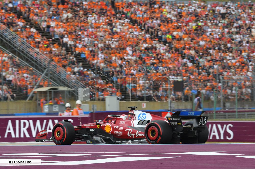 Charles Leclerc Celebrates Qualifying On Pole At The F1 Hungarian Grand Prix - Budapest