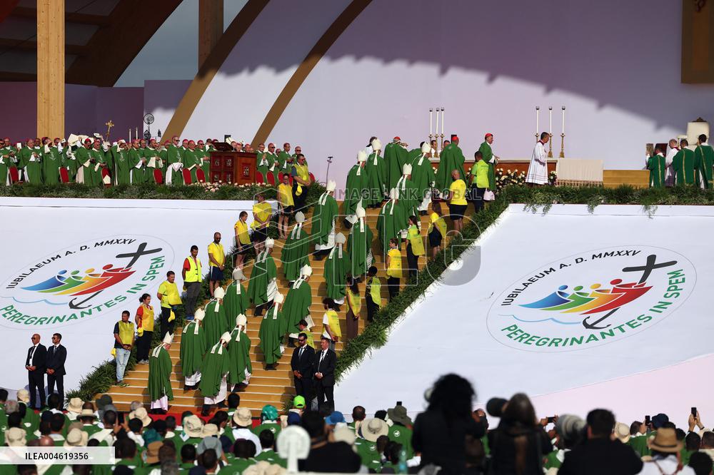 Pope Leo XIV Leads Mass For Youth Jubilee - Rome