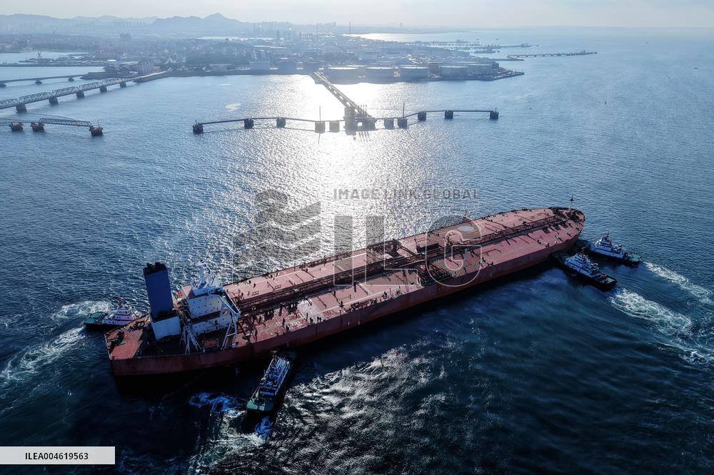 An Oil Tanker Carrying Imported Crude Oil