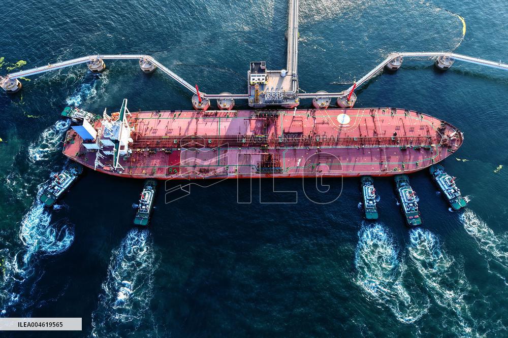 An Oil Tanker Carrying Imported Crude Oil