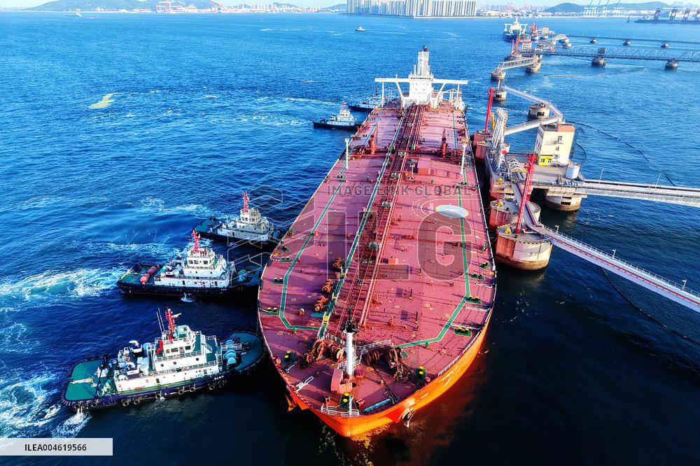 An Oil Tanker Carrying Imported Crude Oil