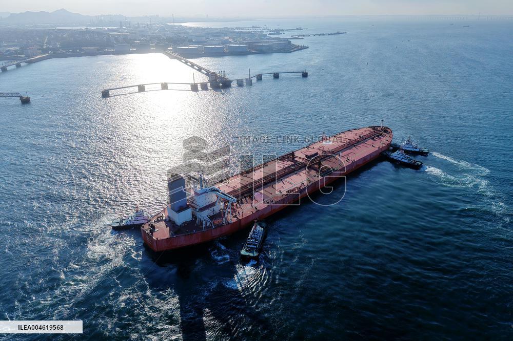 An Oil Tanker Carrying Imported Crude Oil