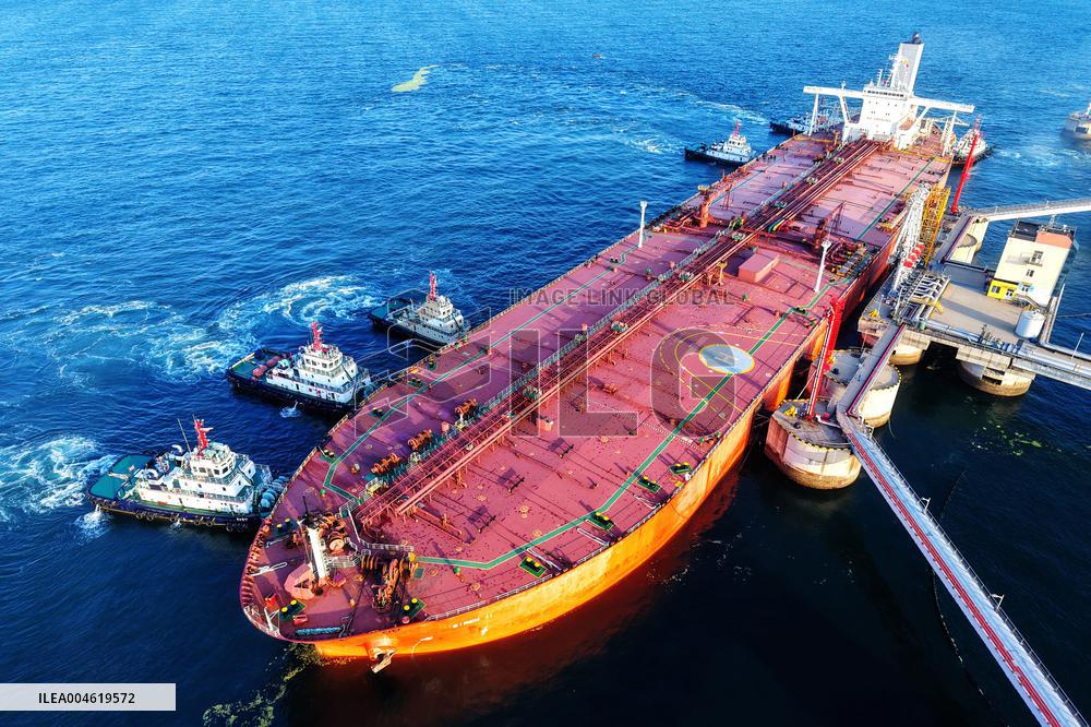 An Oil Tanker Carrying Imported Crude Oil