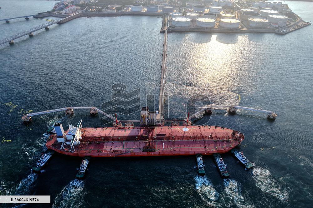 An Oil Tanker Carrying Imported Crude Oil