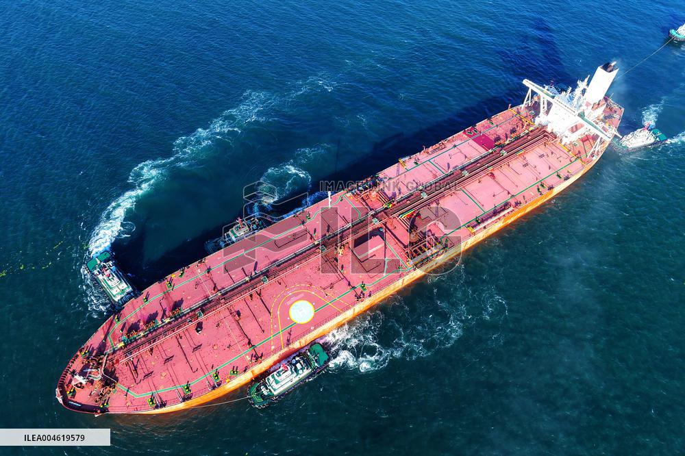 An Oil Tanker Carrying Imported Crude Oil