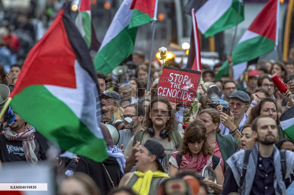 Amsterdam Protesters Rally for Gaza - Netherlands