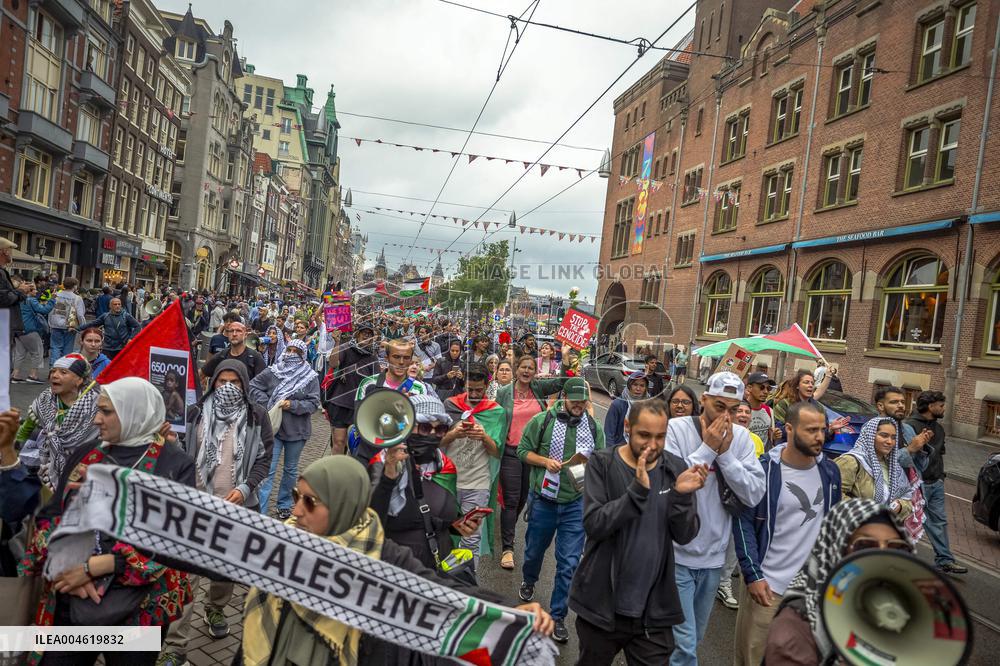 Amsterdam Protesters Rally for Gaza - Netherlands