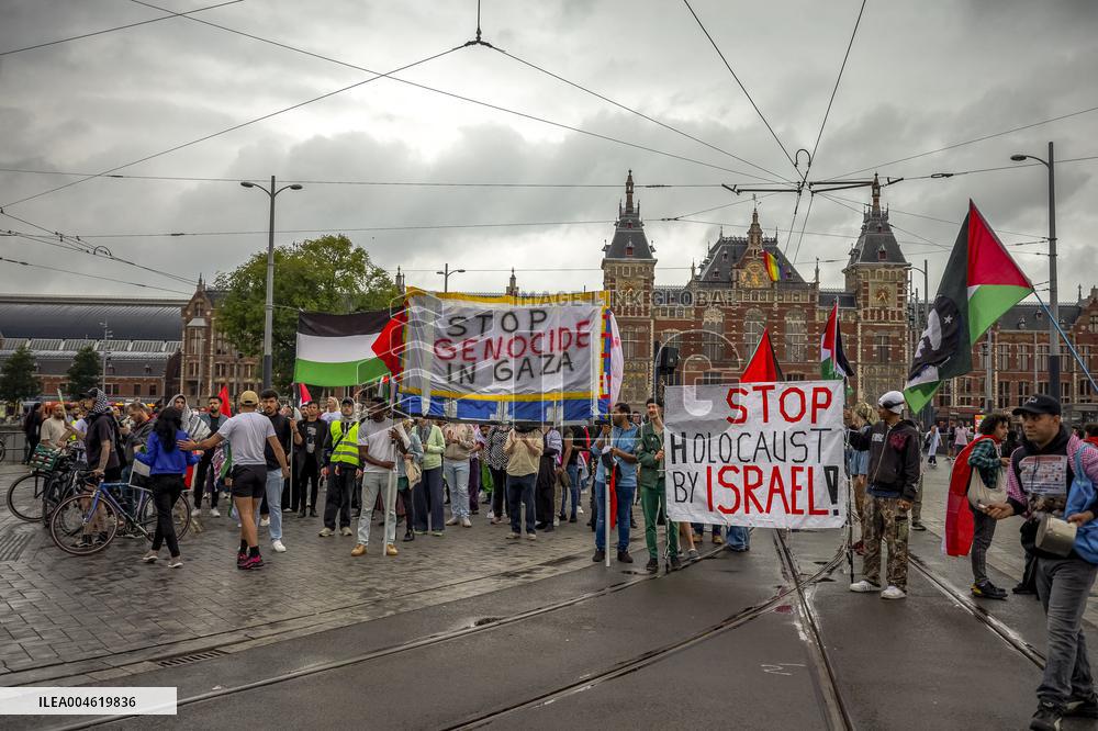 Amsterdam Protesters Rally for Gaza - Netherlands